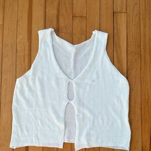 White Sleeveless Knit Top